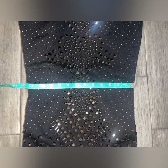 BEBE Black Stud Bling dress, luxury, Low Back, Size XS Extra Small, gorgeous! - Picture 6 of 16